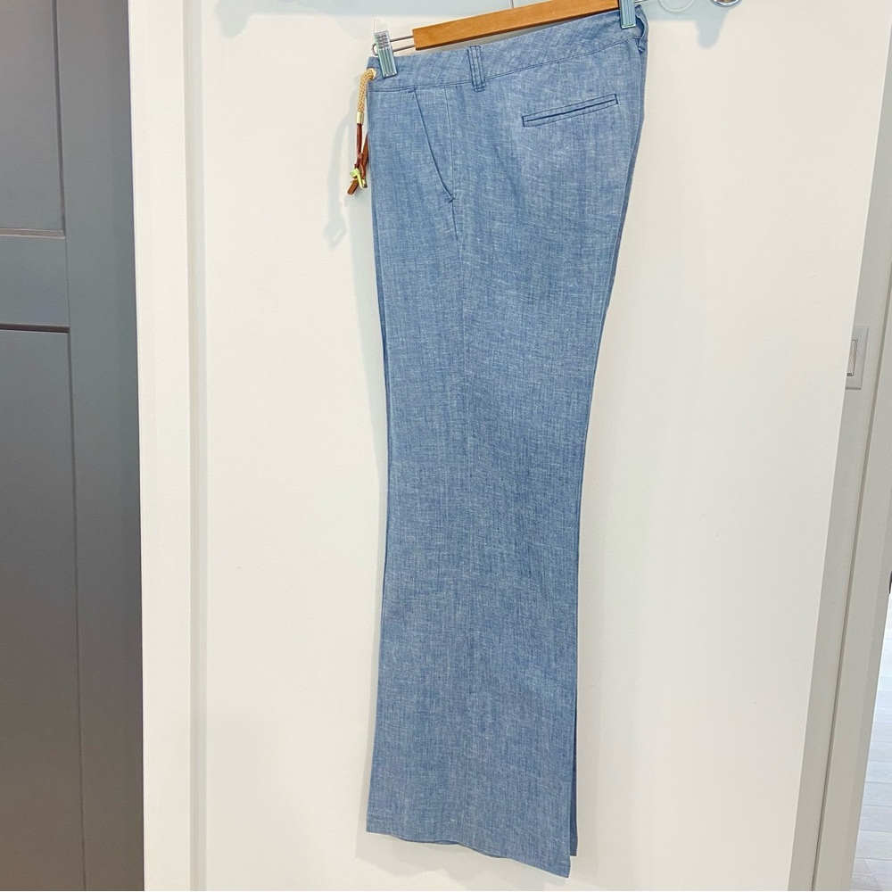 Michael Kors trousers pant wide leg light blue linen &cotton blend lightweight 8 - Picture 12 of 16